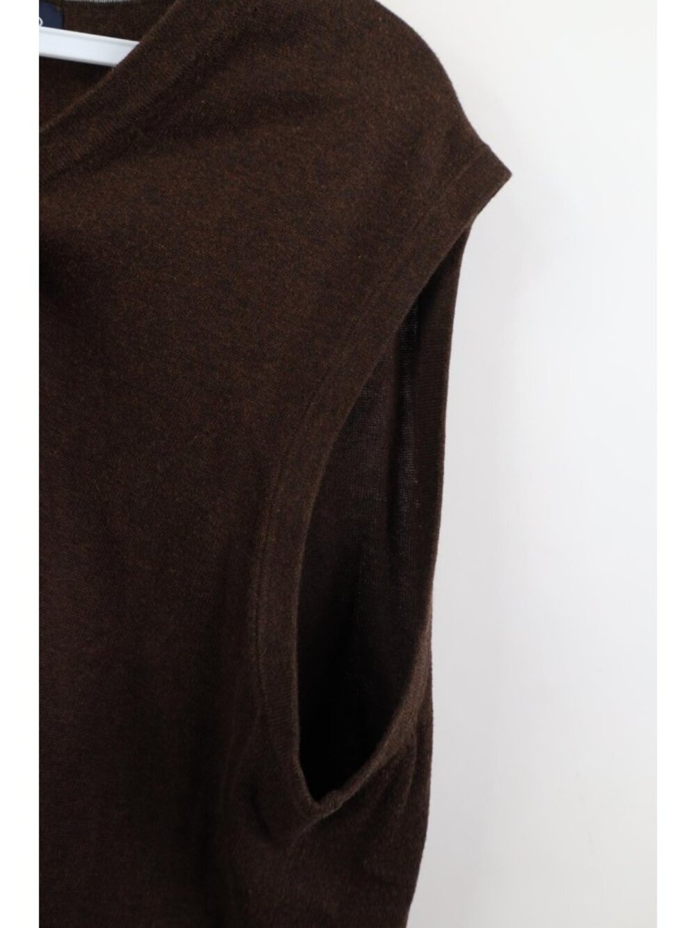Vintage Lands End Mens Large Faded Blank Pima Cotton Knit Sweater Vest Brown - Picture 5 of 9